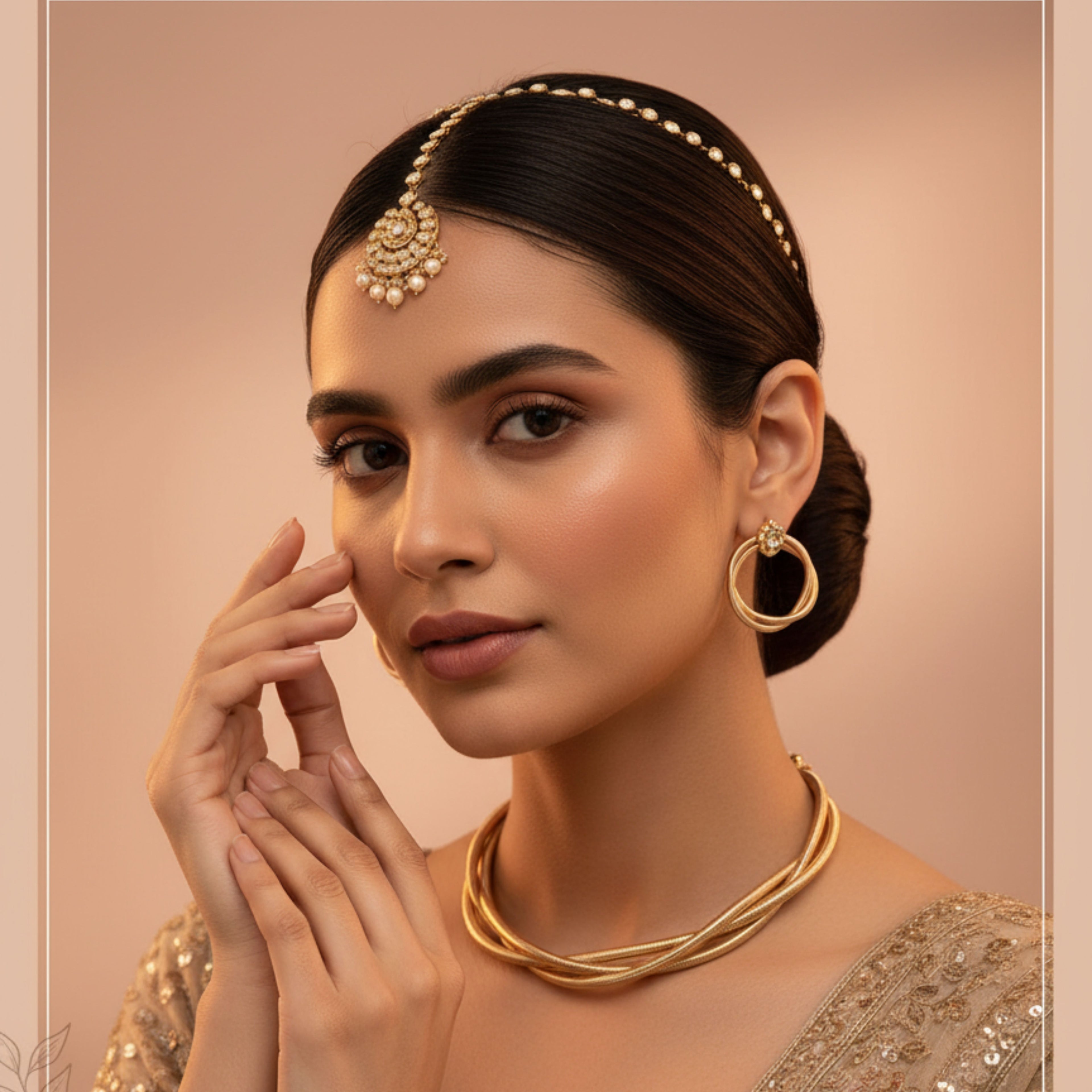 Gold Snake Chain Necklace & Earrings