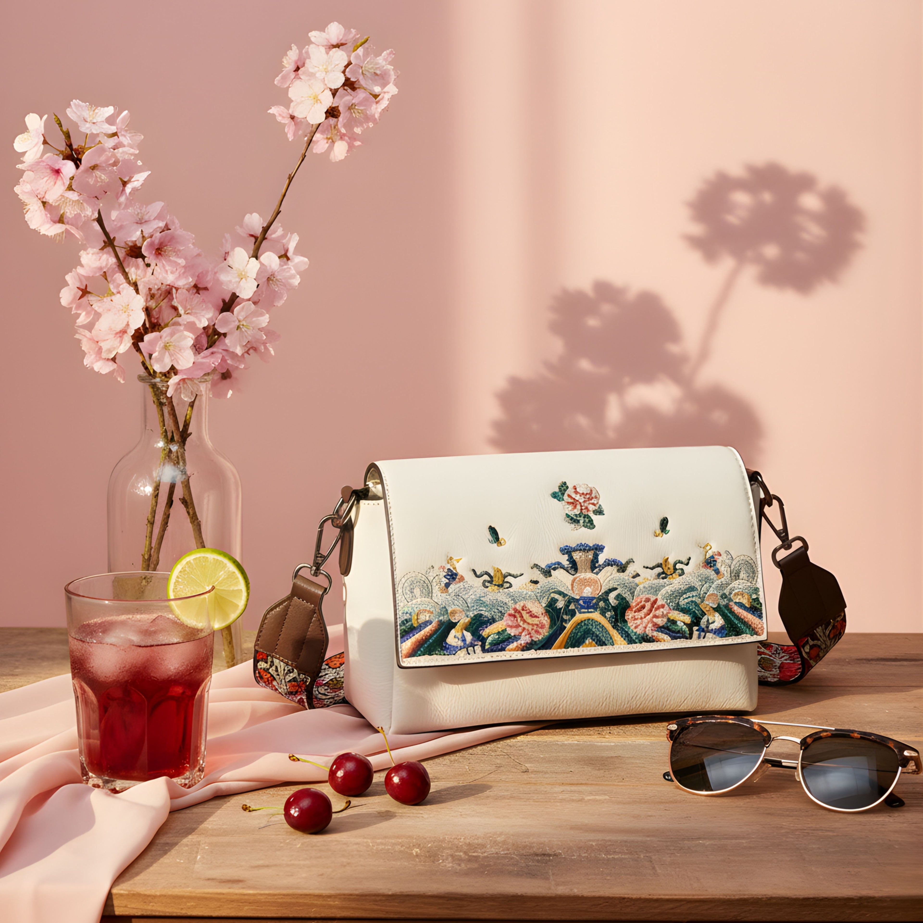 ELYSIAN FLORAL LEATHER CROSSBODY