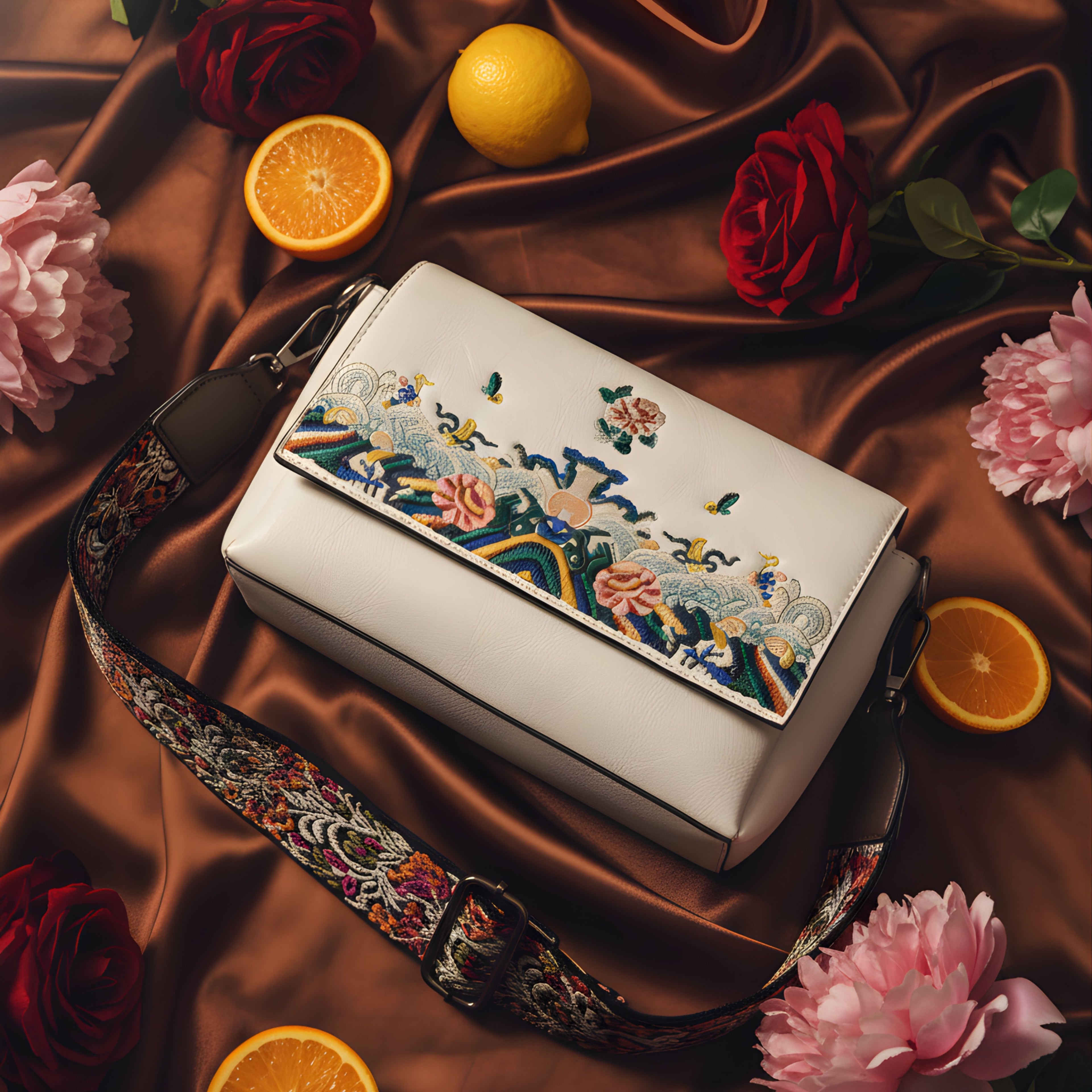 ELYSIAN FLORAL LEATHER CROSSBODY