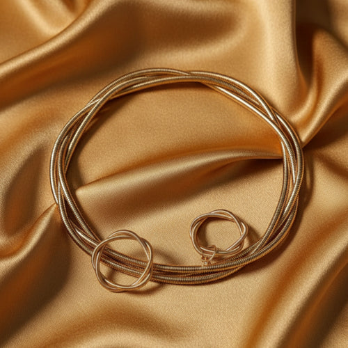 Gold Snake Chain Necklace & Earrings