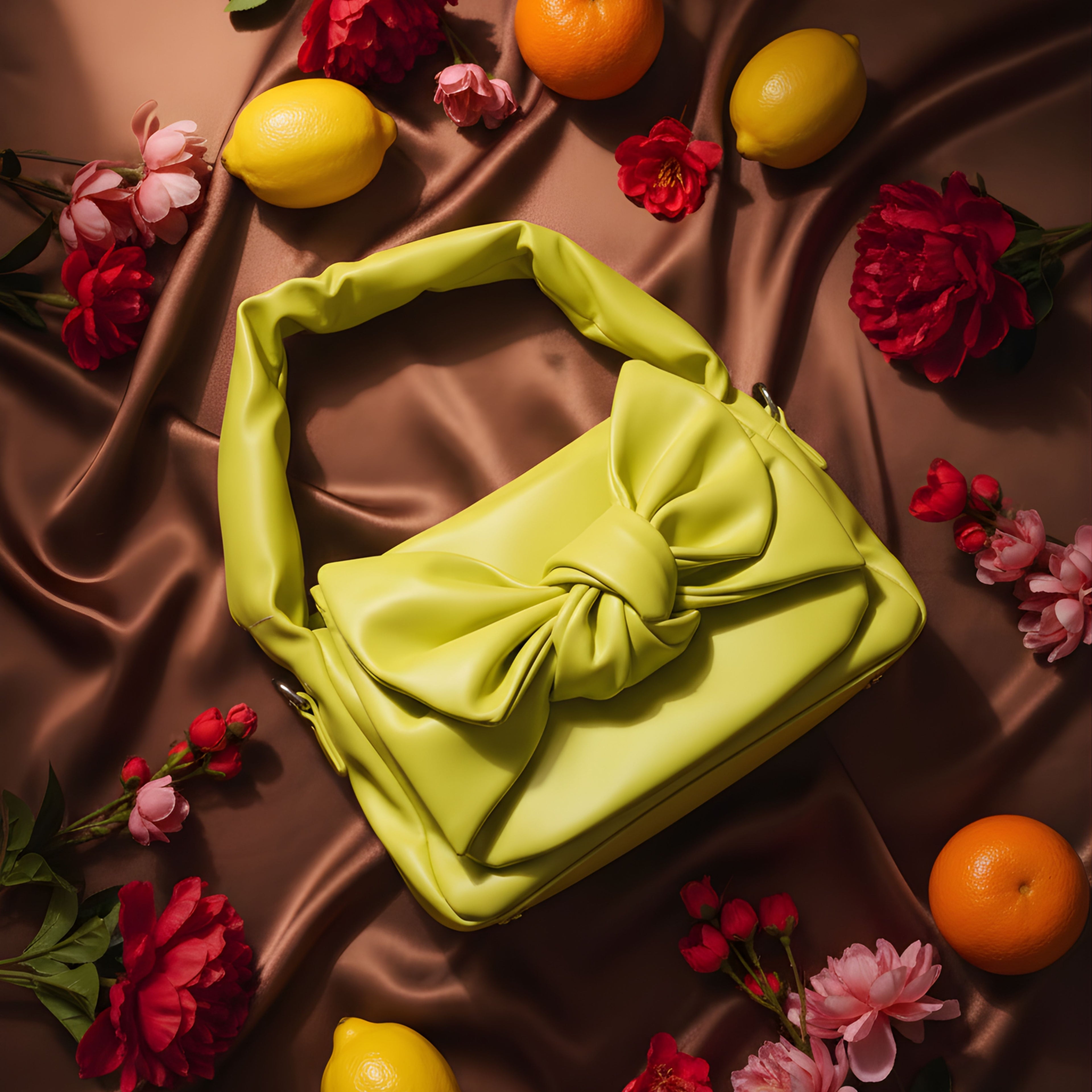 LIME GREEN BOW SHOULDER BAG