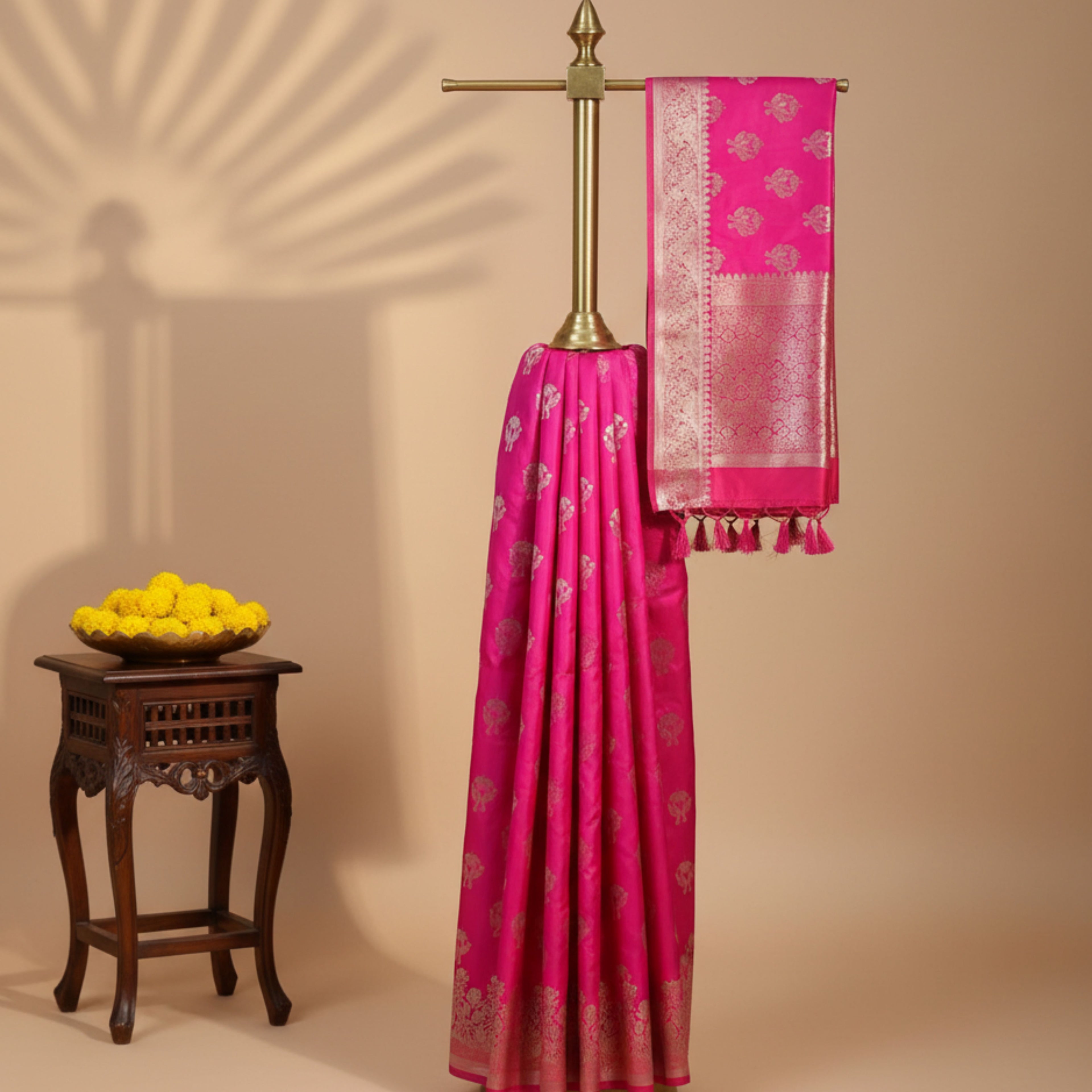 Royal Pink Banarasi Silk Saree