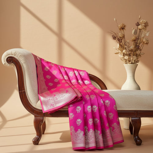 Royal Pink Banarasi Silk Saree