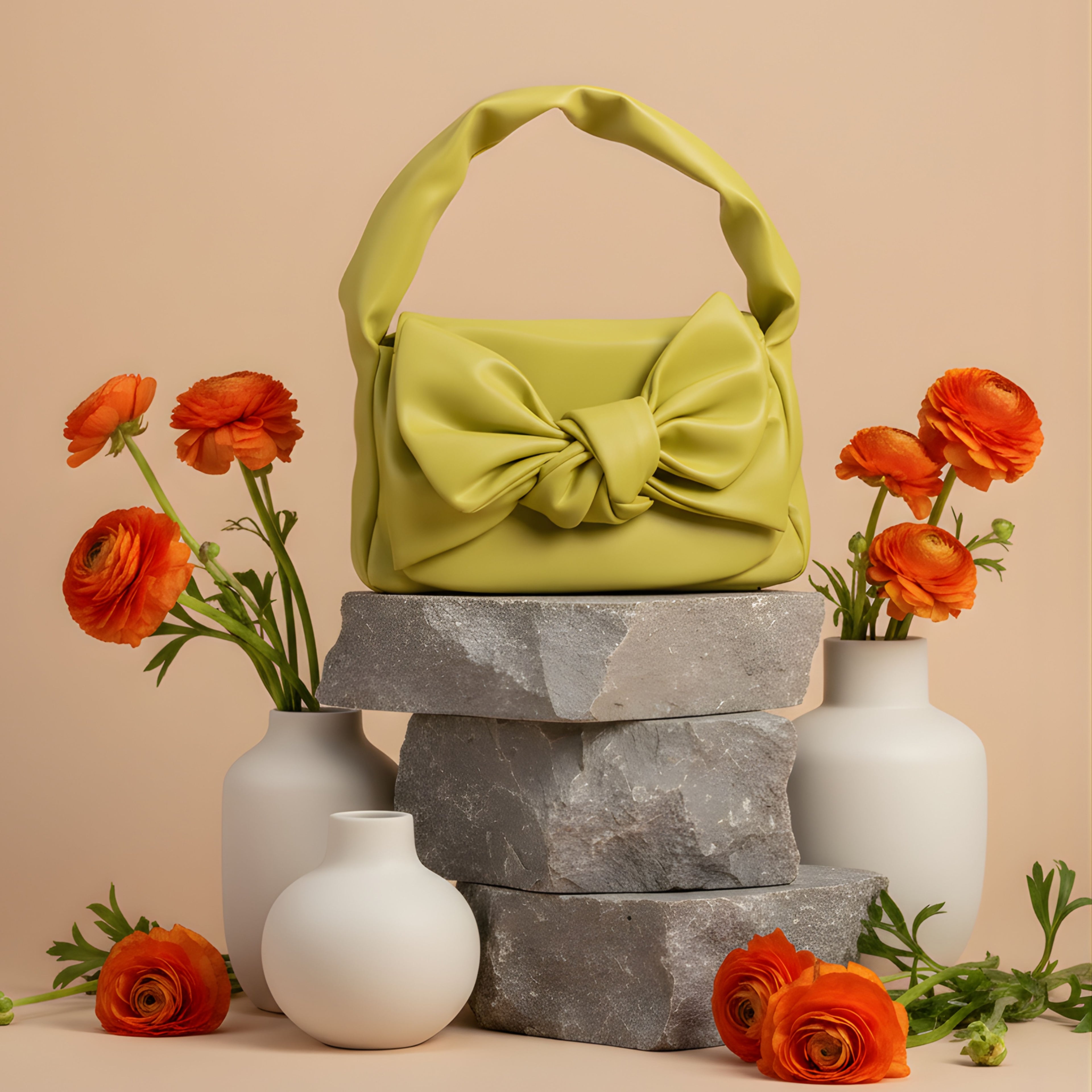 LIME GREEN BOW SHOULDER BAG