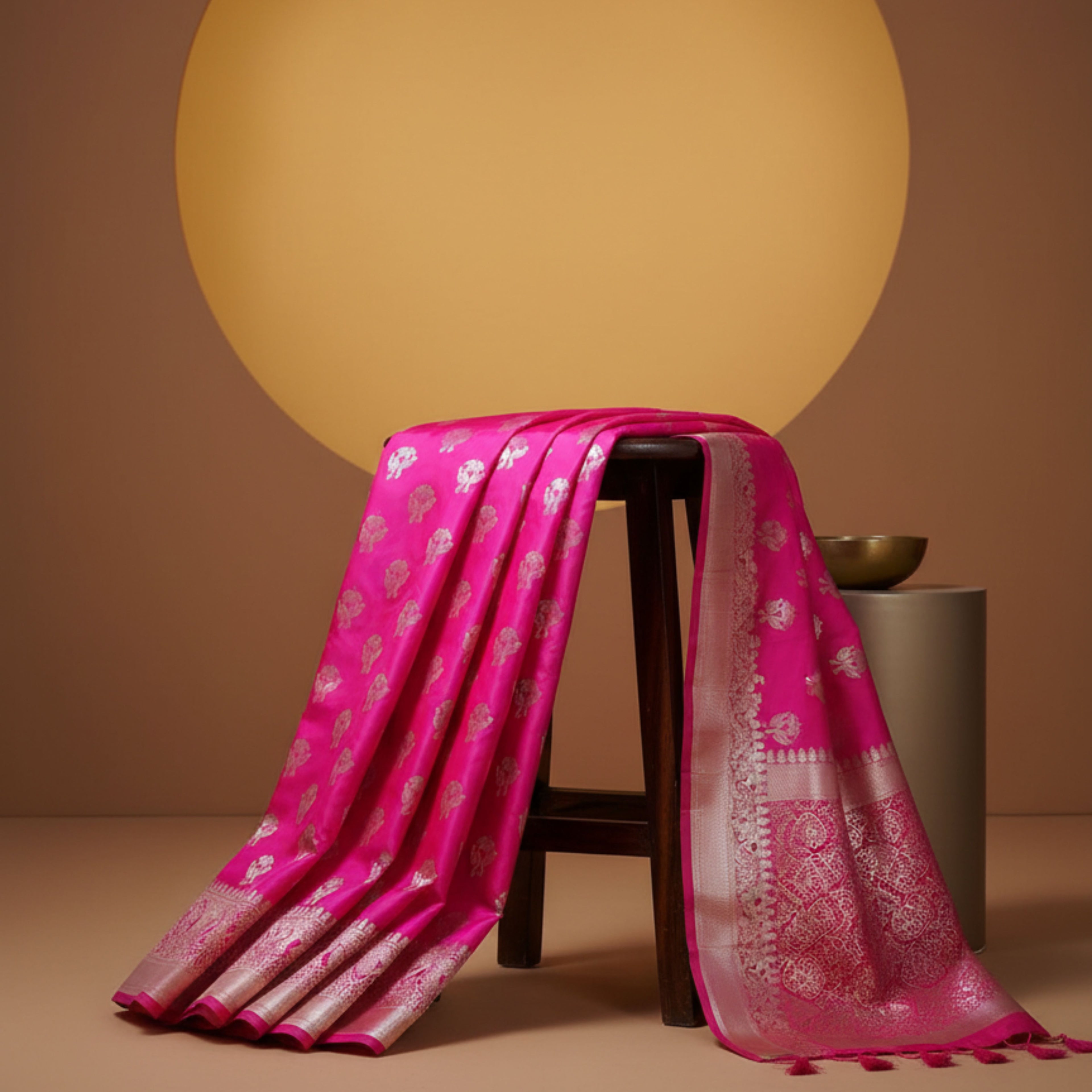 Royal Pink Banarasi Silk Saree