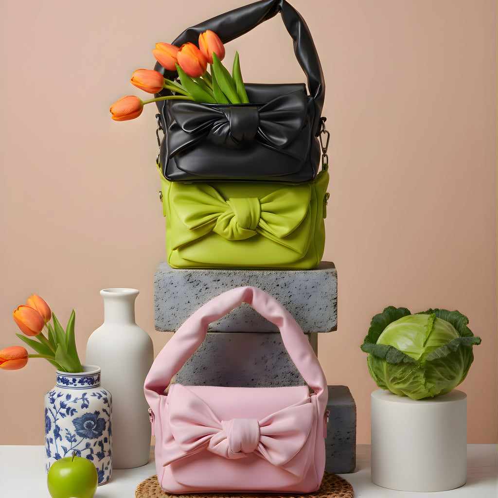 LIME GREEN BOW SHOULDER BAG