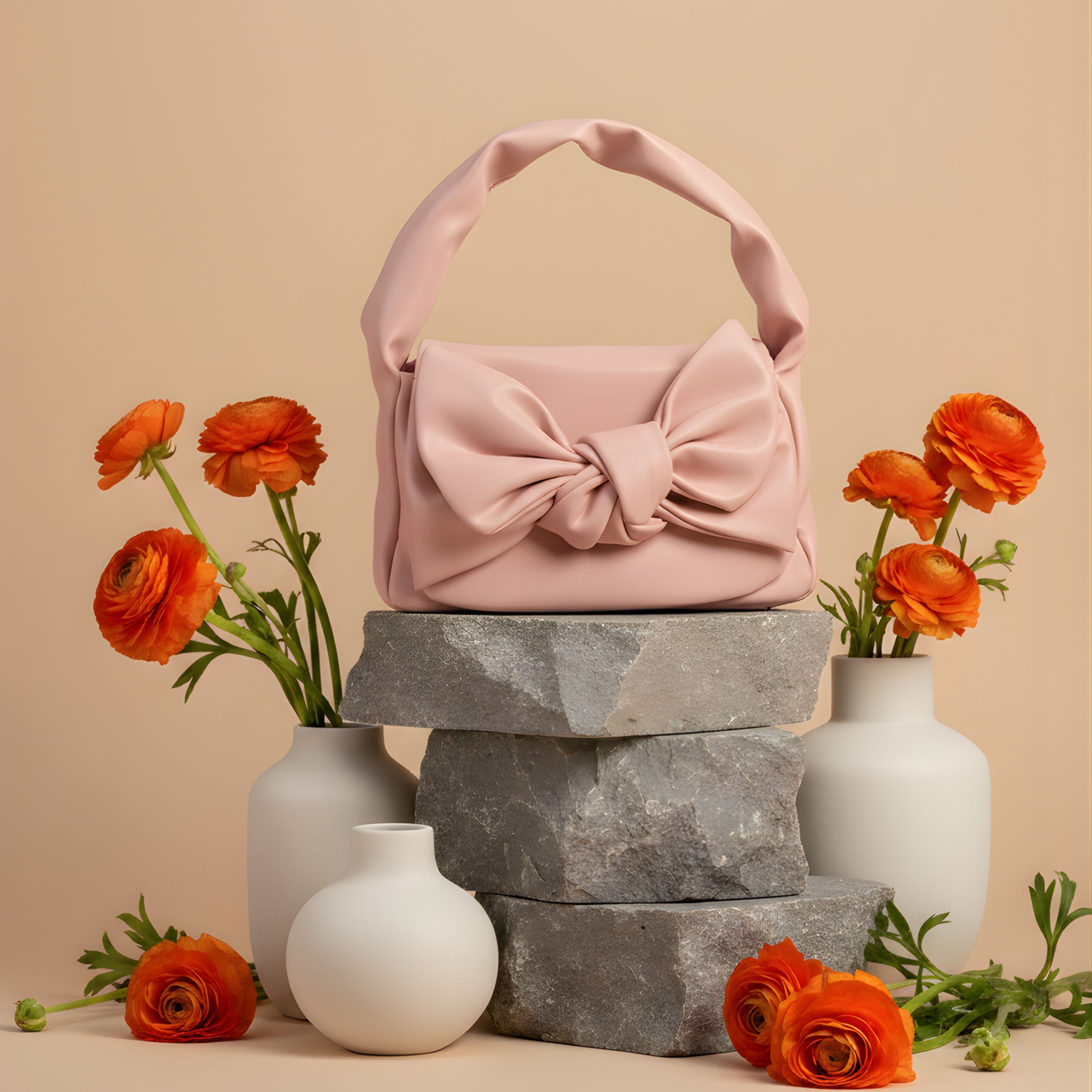 BLUSH PINK BOW SHOULDER BAG