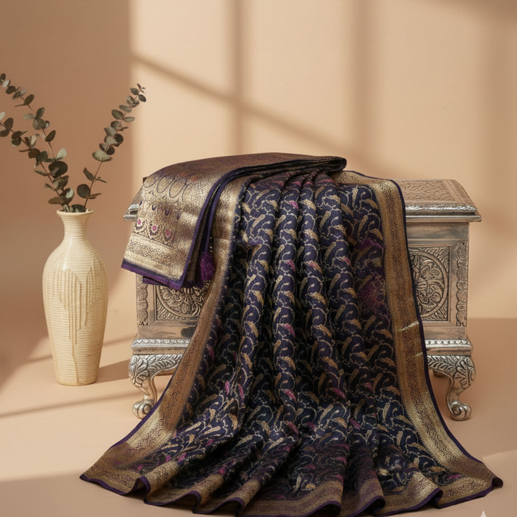 Regal Navy Banarasi Silk Saree