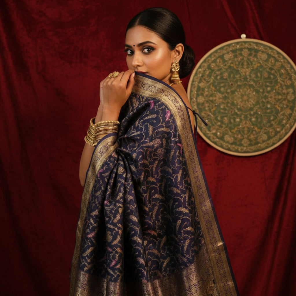 Regal Navy Banarasi Silk Saree