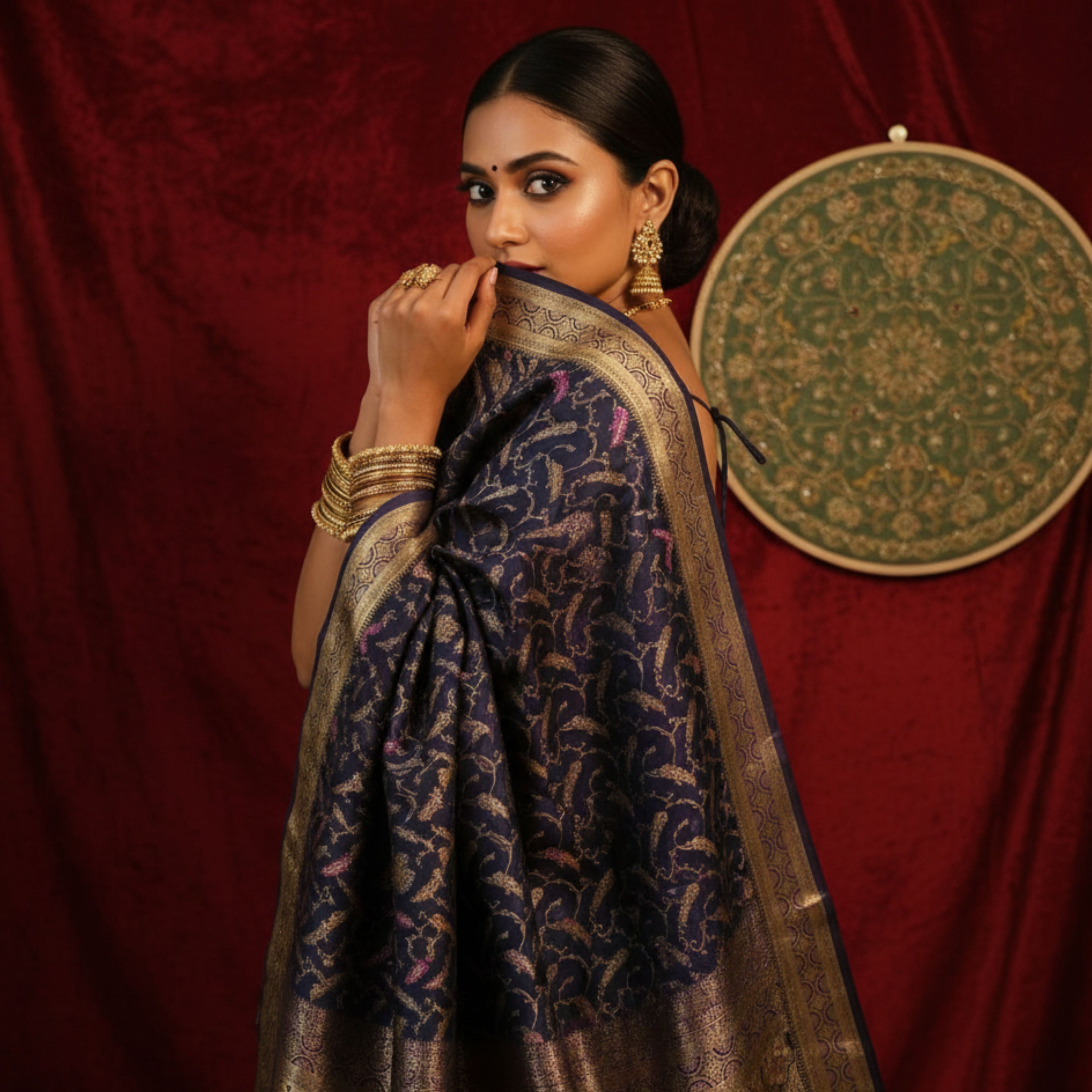 Regal Navy Banarasi Silk Saree