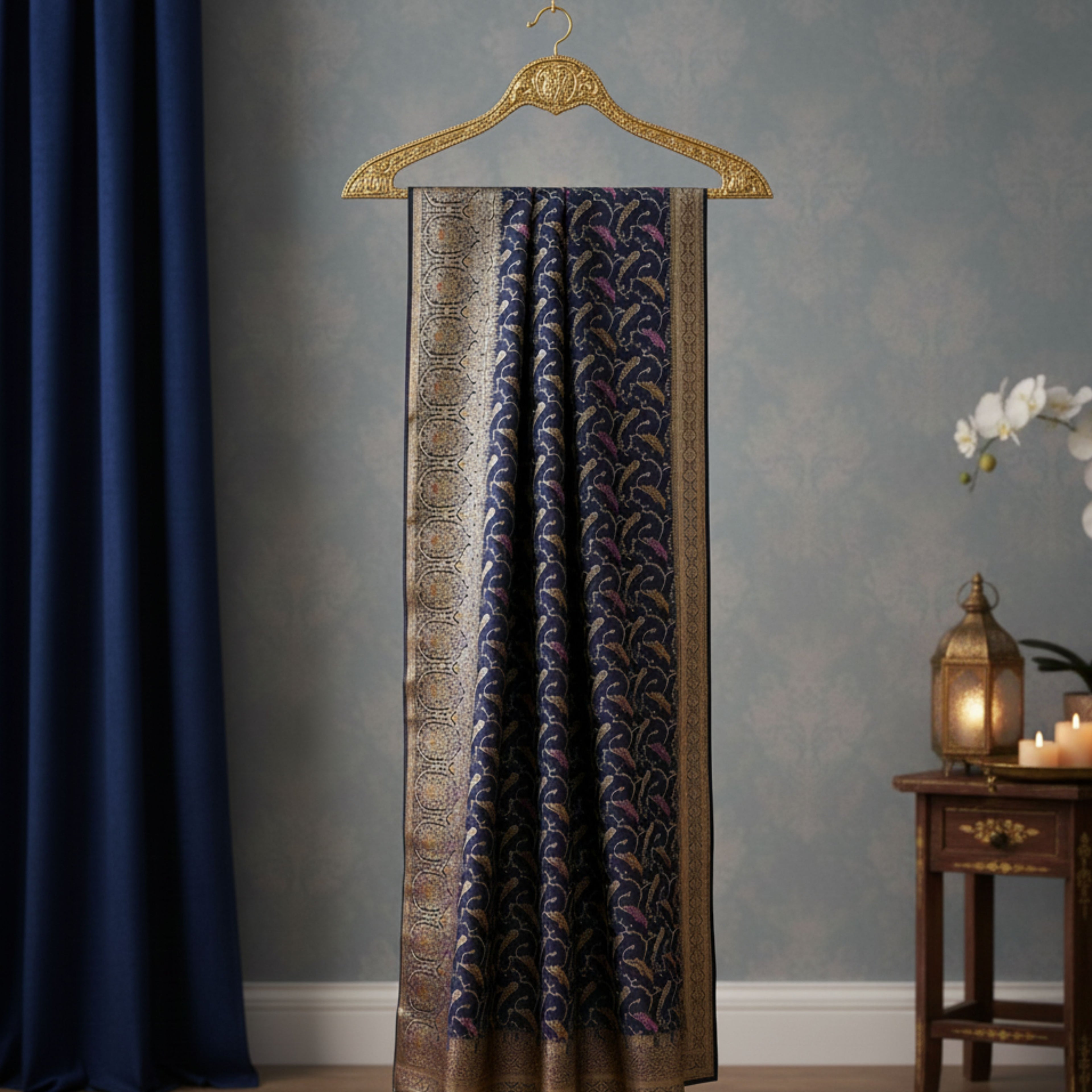 Regal Navy Banarasi Silk Saree