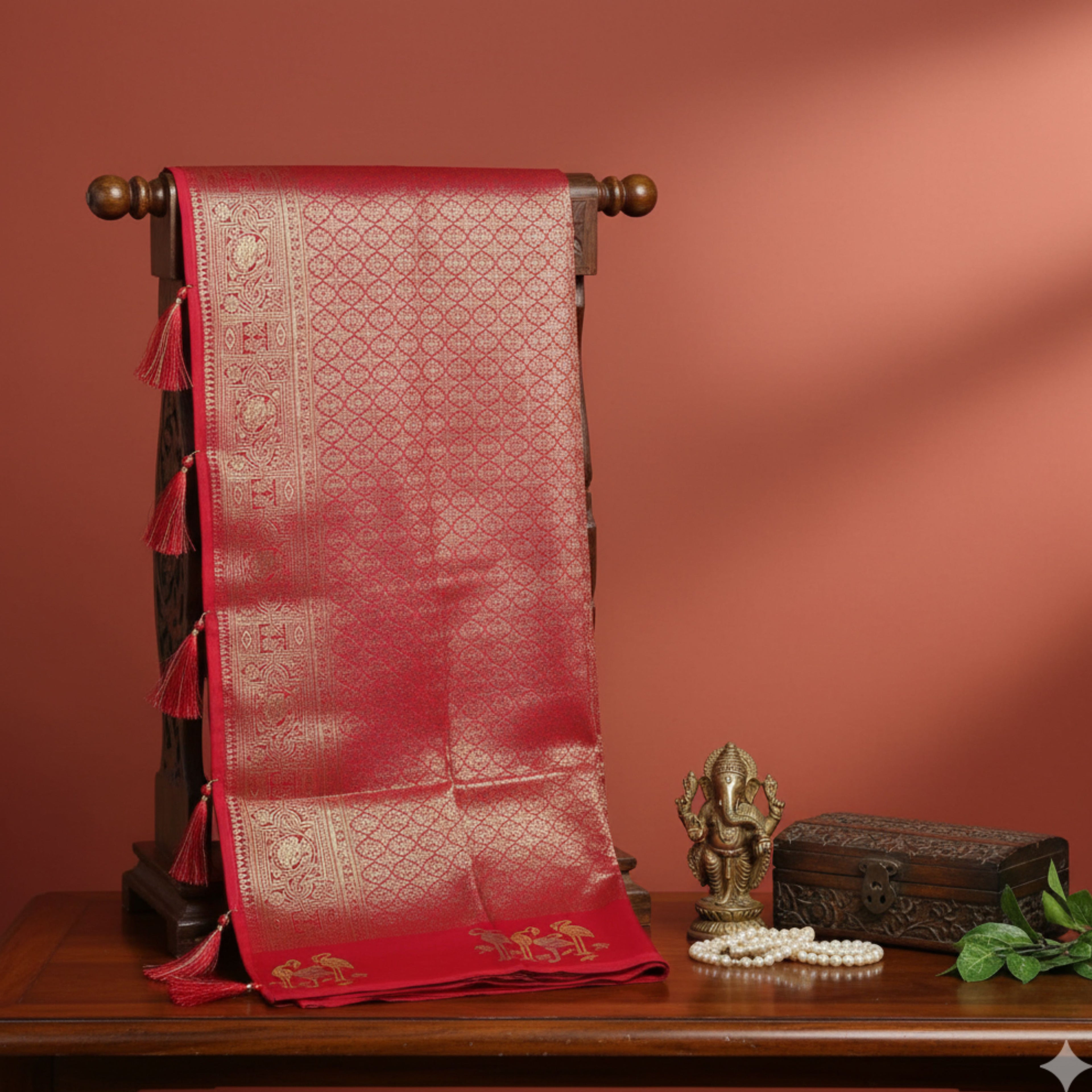 Teal & Copper Banarasi Saree