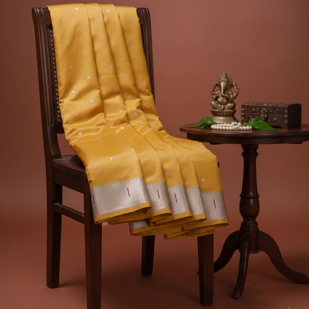 Mustard Radiance Banarasi Silk Saree