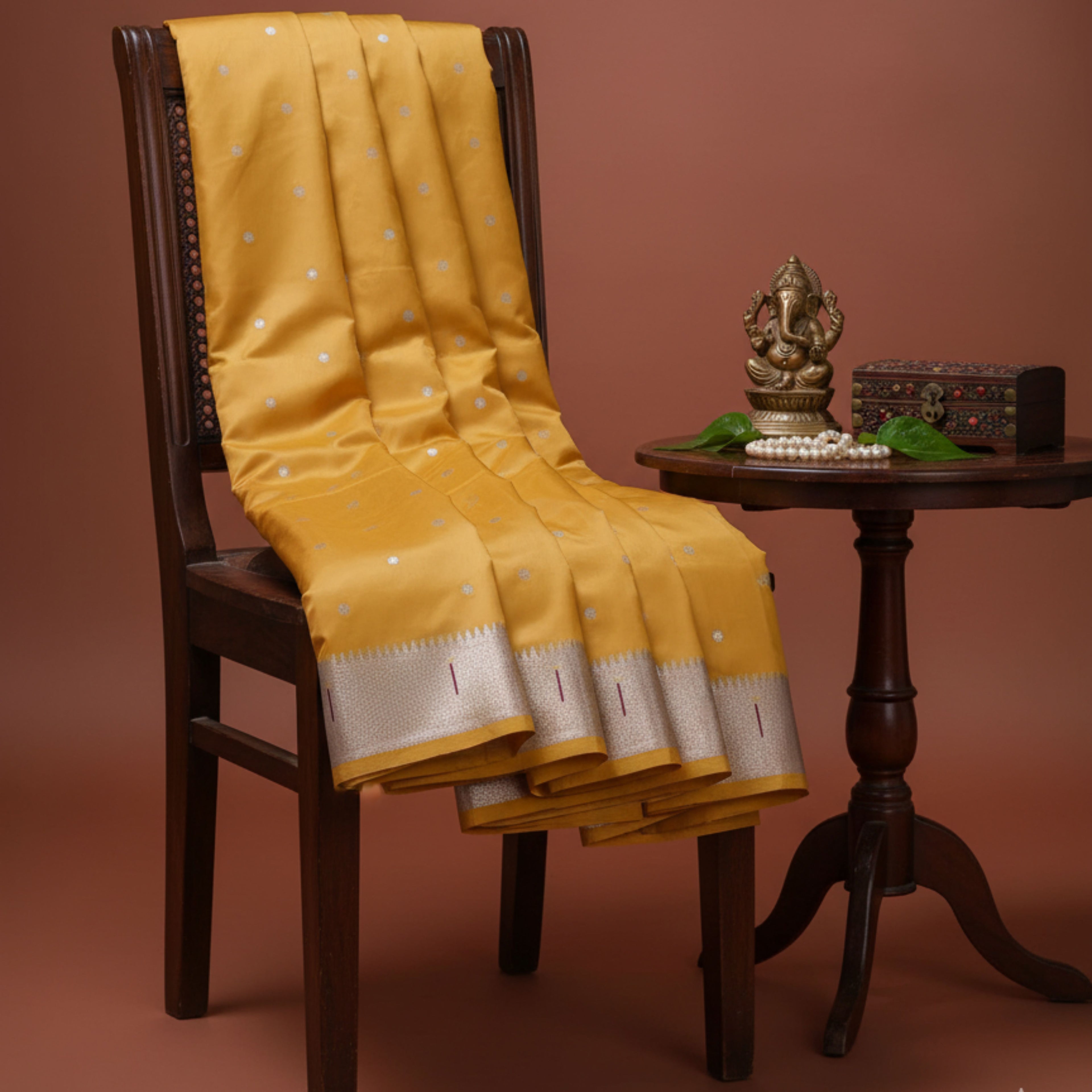 Mustard Radiance Banarasi Silk Saree