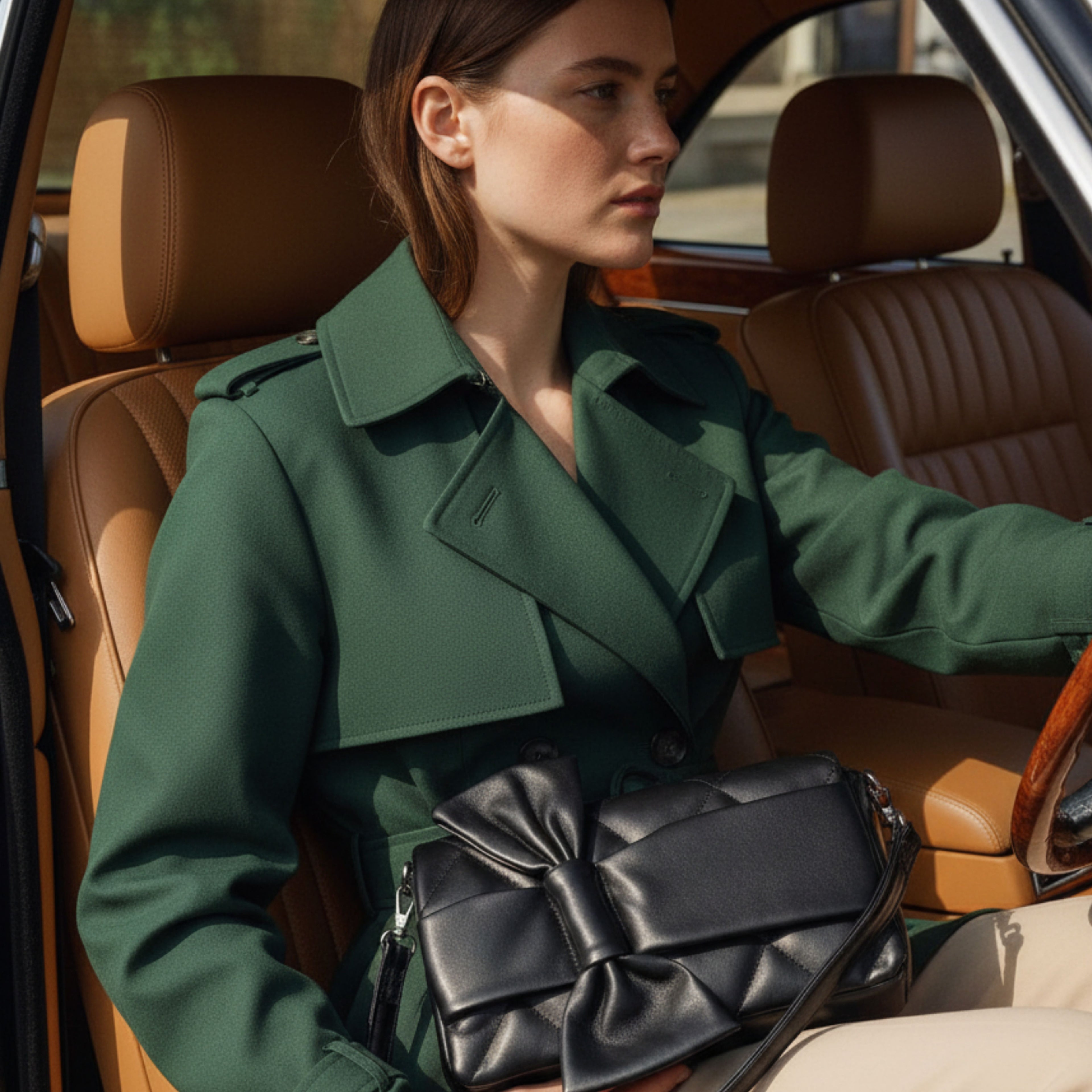 MIDNIGHT BLOOM QUILTED BOW HANDBAG