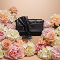 MIDNIGHT BLOOM QUILTED BOW HANDBAG